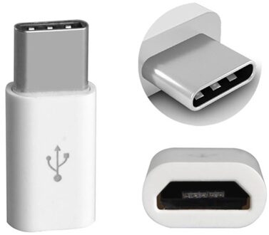 Praktische OTG Android Type-c naar Micro USB Adapter Type-c Interface Mobiele Telefoon Datalijn Opladen Converter wit