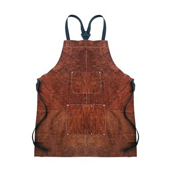 Praktische Outdoor Camping Bbq Schort Dikke Lederen Unisex Thuis Keuken Slijtvaste Overalls