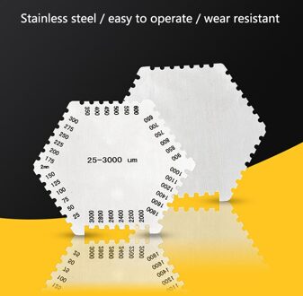 Praktische Rvs Natte Film Kam 25-3000 um Dikte Gauge Meter Tool Hoge Precisie Gauge