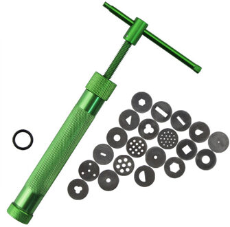 Praktische Rvs Suikerpasta Extruder Craft Gun Tips Craft Fondant Cake Sculptuur Polymeer Klei Gereedschap Willekeurige Kleur