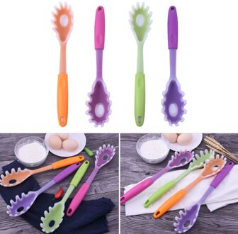 Praktische Siliconen Plastic Handvat Spaghetti Pasta Noodle Lepel Scoop Vergiet Keuken Koken Gadget Gereedschap L5YE