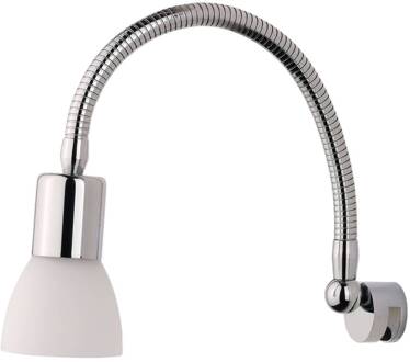 Praktische spiegellamp JENNY w. Flexarm chroom, wit