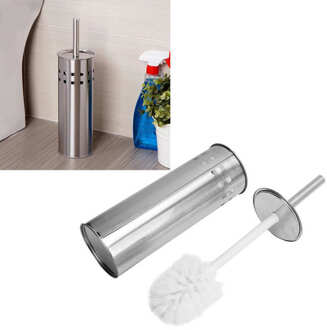 Praktische Toiletborstel En Geventileerde Houder Set Roestvrij Staal Schoonmaken Apparaat Thuis Badkamer Keuken Accessoires