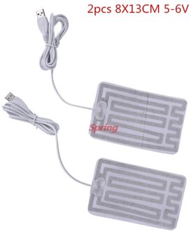 Praktische Usb Opgeladen Warme Pasta Pads Carbon Fiber Verwarming Pad Veilig Draagbare Verwarming Warmer Pad Voor Schoenen Handschoenen Pad Benodigdheden 2stk 8X13CM 5-6V