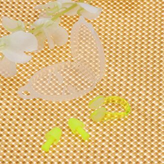 Praktische Waterdichte Silica Zwemmen Oordopjes Neus Clip Oor Neus Protector Zwemmen Pak (Lichtblauw) geel