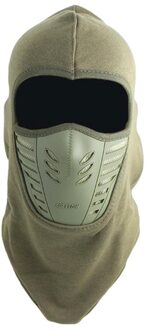 Praktische Winter Outdoor Riding Hooded Hoed Verdikte Fleece Gezicht Bescherming Warm En Winddicht Kap Masker leger groen