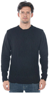 Prato Sweater Pullover Daniele Alessandrini , Black , Heren - 2XL