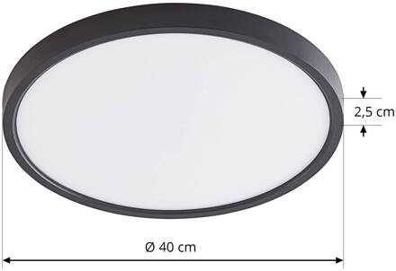 Pravin LED plafondlamp, Ø 40 cm, 3-staps dimmer, CCT mat zwart, wit