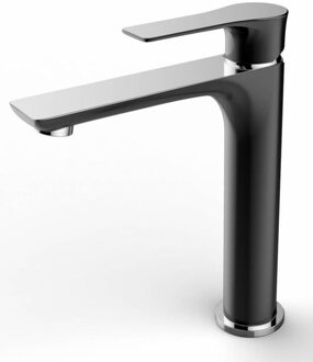 Praxi Wastafelmengkraan Hoog Zwart Chroom Aqua Splash