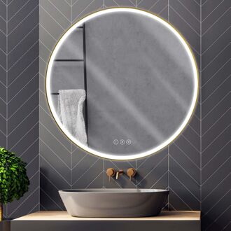 Praxis Badkamerspiegel Met Verlichting Solar - Rond - Mat Goud - Ø60 Cm