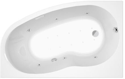 Praxis BATH & DESIGN Balneo ligbad Elba Duo Rechts Essentia - Water + luchtmassage - 160 x 100 cm