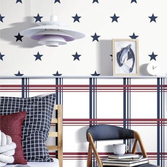 Praxis Behang Friends & Coffee Little Stars blauw en wit