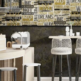 Praxis Behang Friends & Coffee Marble Concrete zwart en bruin Multikleur