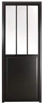 Praxis Binnendeur Atelier Linksdraaiend Zwart Aluminium Mat Glas 211,5x78cm