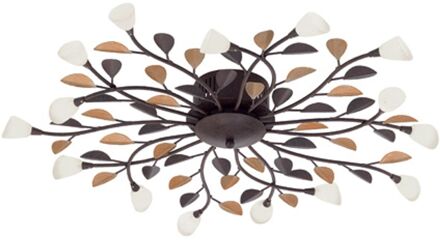 Praxis Campania Plafondlamp - G4 - Ø 77,5 cm - Antiek-Bruin, Goud/Wit Bruin, Goud, Wit