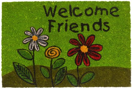 Praxis Deurmat Welcome Friends Multikleur