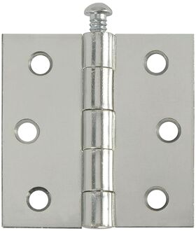 Praxis Deurscharnier - Verzinkt Staal - 63x63 Mm - Met Rechte Hoeken - 6 Stuks