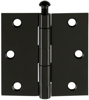 Praxis Deurscharnier - Zwart Staal - 76x76 Mm - Met Rechte Hoeken