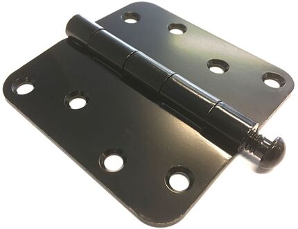 Praxis Deurscharnier - Zwart Staal - 89x89 Mm - Met Afgeronde Hoeken