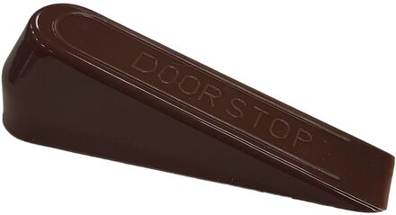 Praxis Deurstopper Rubber Wigvorm Bruin