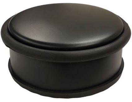 Praxis deurstopper zwart 1 kg - Voor binnen en buiten - Deurbuffer Ø10 x 5 cm - RVS