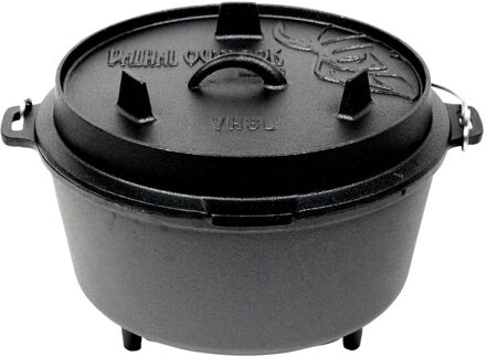 Praxis Dutch Oven 8L, met pootjes Zwart