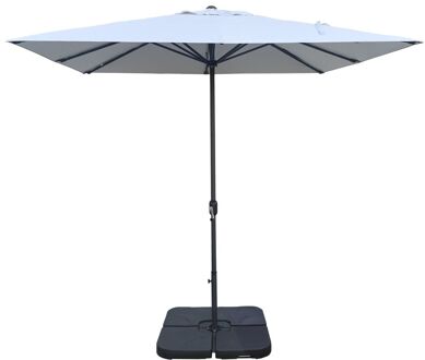 Praxis Easywind Stokparasol Belveo - 300x300cm - Lichtgrijs - Met Opwindmechanisme 208g/m² Aluminium Mast