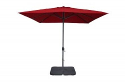 Praxis Easywind Stokparasol Harmattan - 300x300cm - Rood - 210g/m² Aluminium Mast Met Opwindmechanisme Kantelbaar