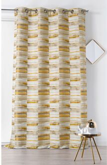 Praxis Etretat Lichtdoorlatend Kant En Klaar Gordijn Geel 135 X 260 Cm