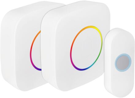 Praxis Exin Gong Set Set - Beldrukker - Op Batterij - 2x - Rgb Licht - Wit