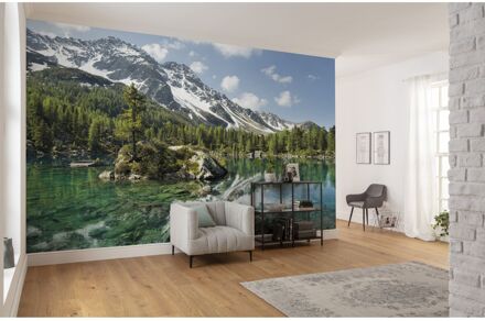 Praxis Fotobehang - Bergmagie 450x280cm - Vliesbehang Multikleur