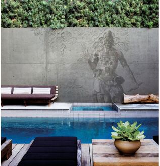 Praxis Fotobehang Beton Met Krijger 14233 - Grijs - 2,70m X 450cm