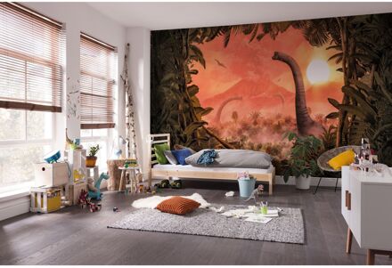 Praxis Fotobehang - Brachiosaurus Panorama 500x280cm - Vliesbehang Multikleur