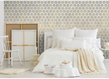 Praxis Fotobehang Geometrisch 14311 - Goud - Grijs - 2,70m X 450cm