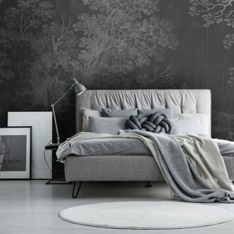 Praxis Fotobehang Getekende Bomen 14178 - Antraciet - 2,70m X 300cm