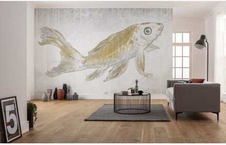 Praxis Fotobehang - Golden Koi 400x280cm - Vliesbehang Multikleur