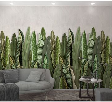 Praxis Fotobehang Grote Bladeren - Groen - Grijs - Beige - 2,70m X 159cm