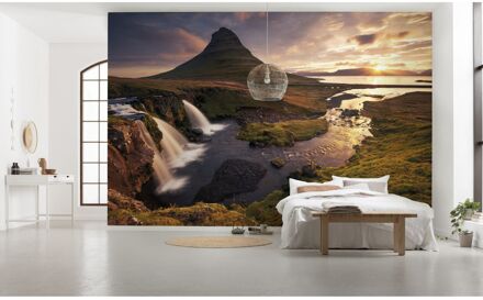 Praxis Fotobehang - Guten Morgen auf Isländisch 400x250cm - Vliesbehang Multikleur