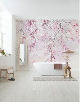 Praxis Fotobehang - Kirschblüten 300x280cm - Vliesbehang Multikleur