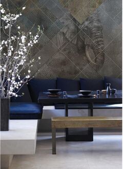 Praxis Fotobehang Olifant 14160 - Taupe - Goud - Koper - 2,70m X 300cm