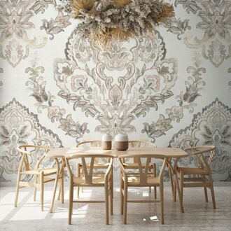 Praxis Fotobehang Oosterse Ornamenten - Grijs - Beige - 2,70m X 53cm