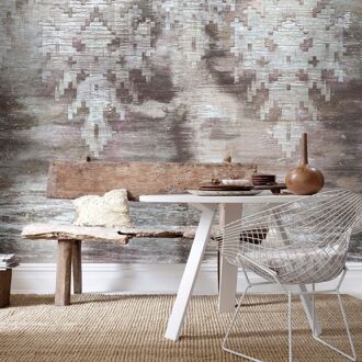 Praxis Fotobehang Oud Karpet - Grijs - Taupe - Vergrijsd Bruin - 2,70m X 424cm