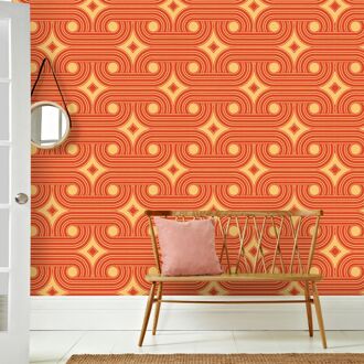 Praxis Fotobehang Seventies - Oranje - Geel - 2,70 M X 419 Cm