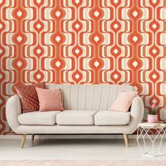 Praxis Fotobehang Seventies S708b4 - Oranje - Beige - 2,70m X 186cm