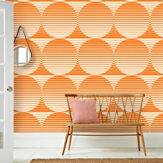 Praxis Fotobehang Seventies S710c9 - Oranje - Beige - 2,70m X 419cm