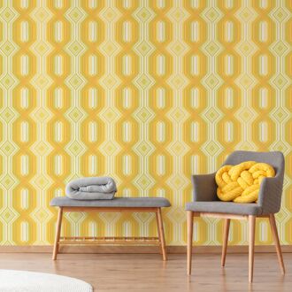 Praxis Fotobehang Seventies S712c4 - Oranje - Groen - Geel - Wit - 2,70m X 186cm