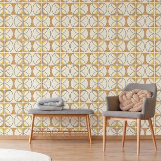 Praxis Fotobehang Seventies S713c9 - Oranje - Geel - Beige - Zwart - 2,70 M X 419 Cm