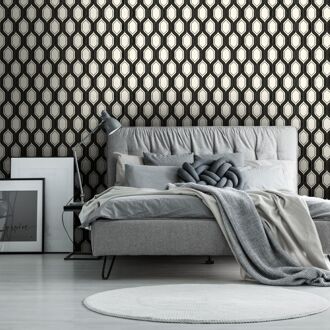 Praxis Fotobehang Seventies S718a4 - Zwart - Wit - 2,70 M X 186 Cm