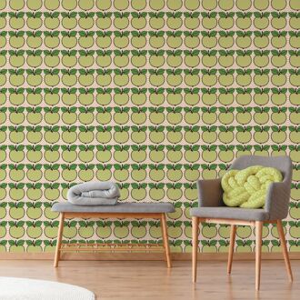 Praxis Fotobehang Seventies S719a9 - Groen - Wit - 2,70 M X 419 Cm