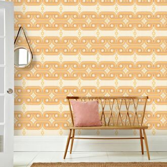 Praxis Fotobehang Seventies S721b9 - Oranje - Beige - 2,70m X 419cm